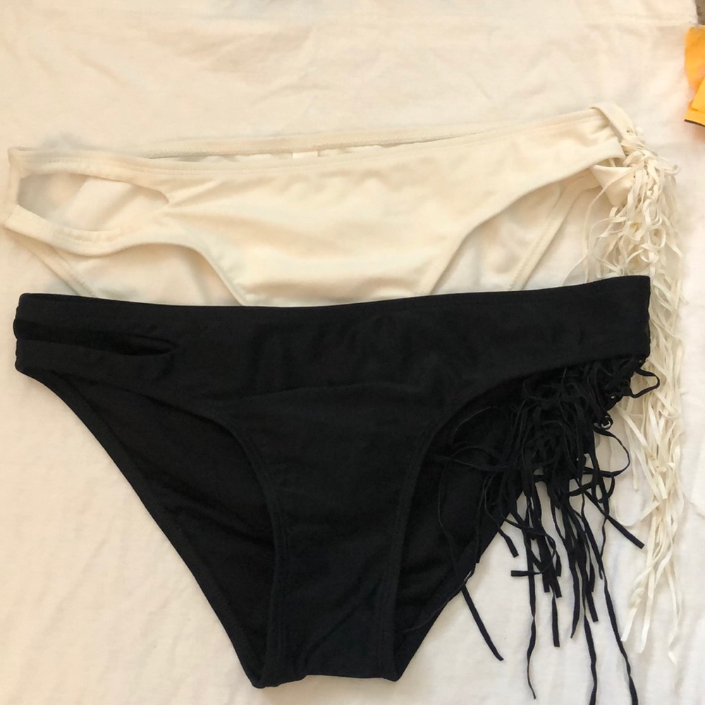 two topshop tassel cut out bikinis